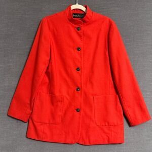 Vintage Harve Benard Blazer M Red Wool Jacket Classic Career Work Artsy Colorful